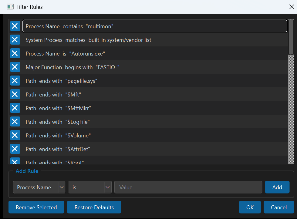 Filter Rules builder